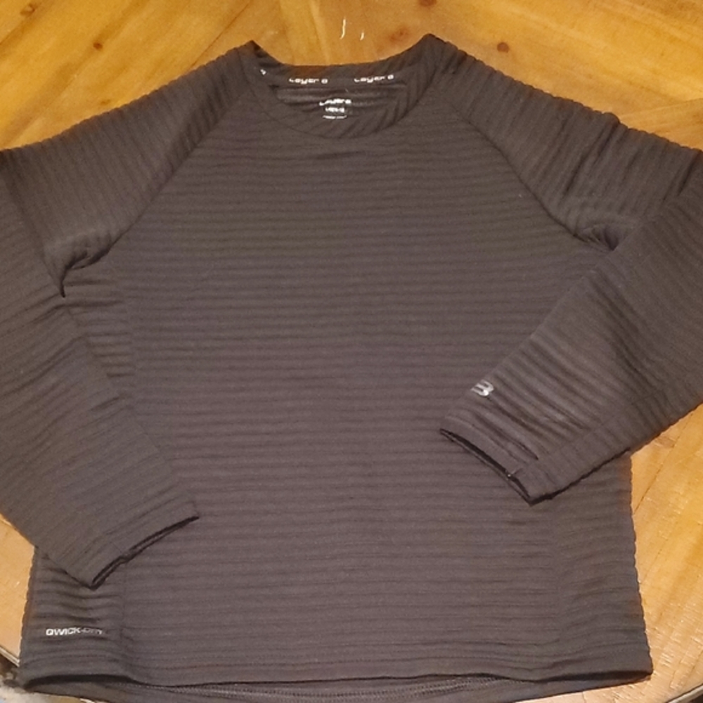 Layer 8 Kids Black Ribbed Long Sleeve Tee